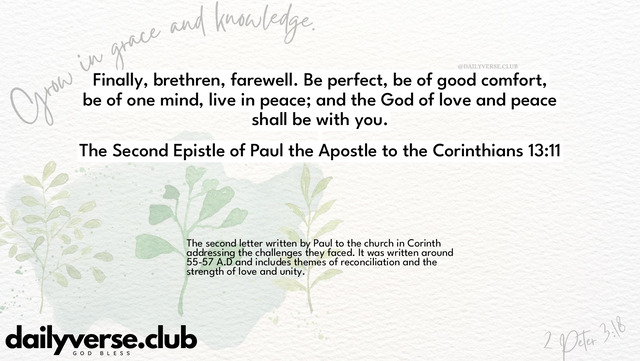 Bible Verse Wallpaper 13:11 from The Second Epistle of Paul the Apostle to the Corinthians