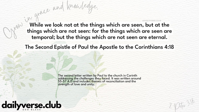 Bible Verse Wallpaper 4:18 from The Second Epistle of Paul the Apostle to the Corinthians