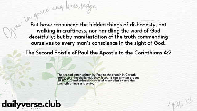 Bible Verse Wallpaper 4:2 from The Second Epistle of Paul the Apostle to the Corinthians