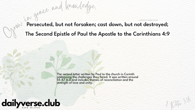 Bible Verse Wallpaper 4:9 from The Second Epistle of Paul the Apostle to the Corinthians