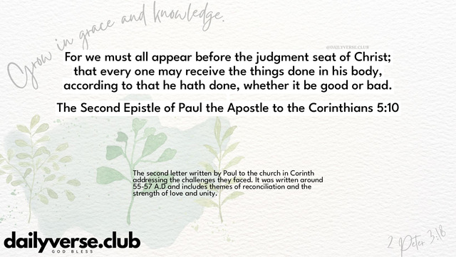 Bible Verse Wallpaper 5:10 from The Second Epistle of Paul the Apostle to the Corinthians