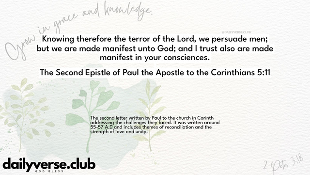 Bible Verse Wallpaper 5:11 from The Second Epistle of Paul the Apostle to the Corinthians