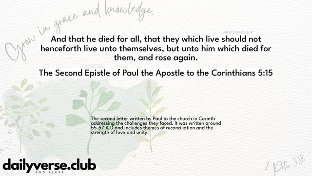 Bible Verse Wallpaper 5:15 from The Second Epistle of Paul the Apostle to the Corinthians