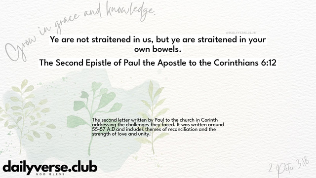 Bible Verse Wallpaper 6:12 from The Second Epistle of Paul the Apostle to the Corinthians