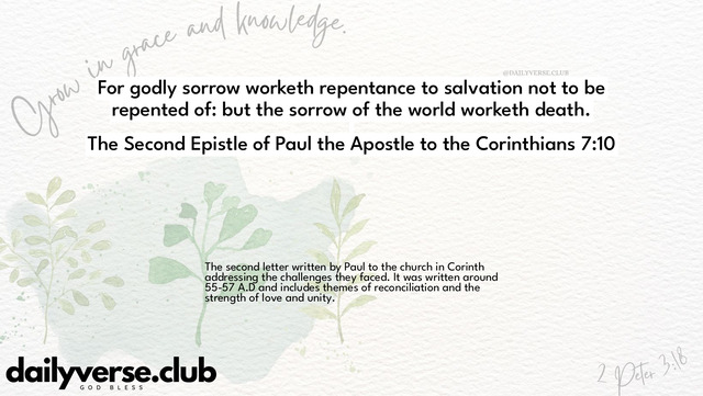 Bible Verse Wallpaper 7:10 from The Second Epistle of Paul the Apostle to the Corinthians