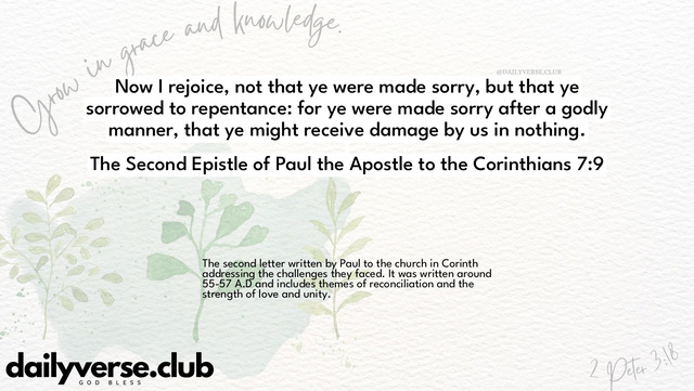 Bible Verse Wallpaper 7:9 from The Second Epistle of Paul the Apostle to the Corinthians