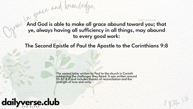 Bible Verse Wallpaper 9:8 from The Second Epistle of Paul the Apostle to the Corinthians