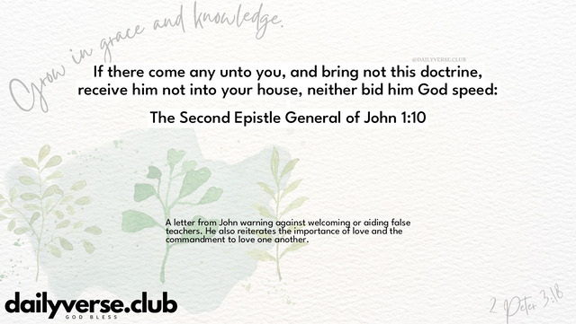 Bible Verse Wallpaper 1:10 from The Second Epistle General of John