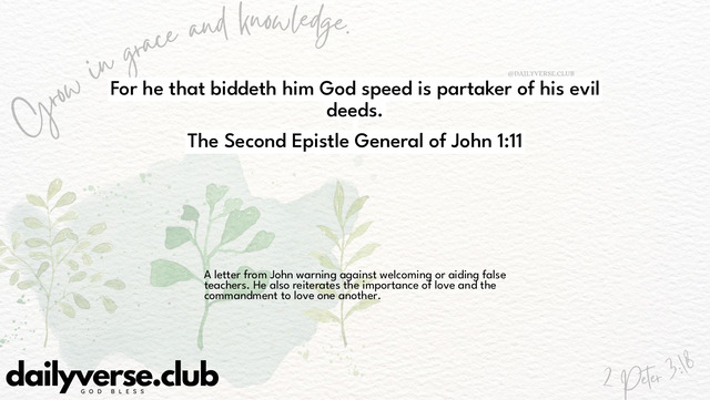 Bible Verse Wallpaper 1:11 from The Second Epistle General of John