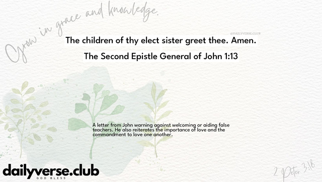 Bible Verse Wallpaper 1:13 from The Second Epistle General of John
