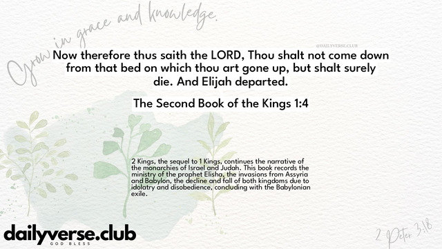 Bible Verse Wallpaper 1:4 from The Second Book of the Kings