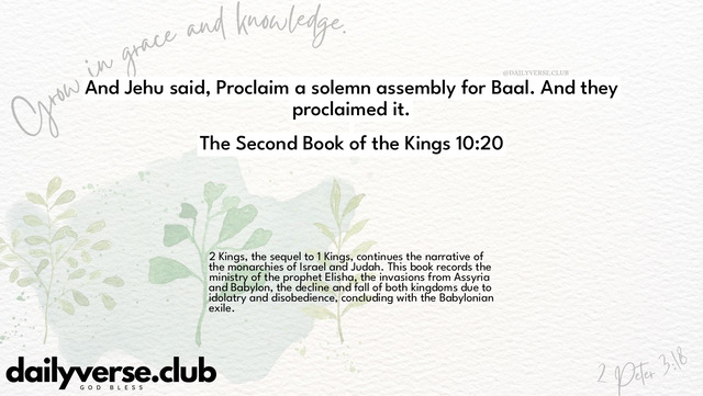 Bible Verse Wallpaper 10:20 from The Second Book of the Kings