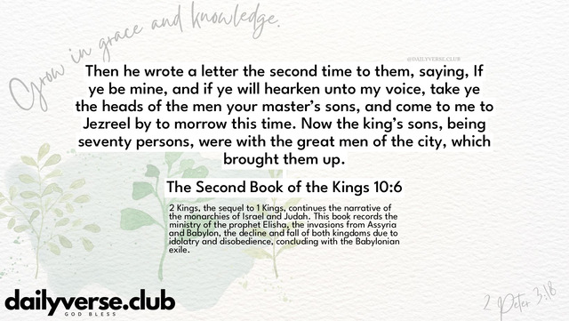 Bible Verse Wallpaper 10:6 from The Second Book of the Kings