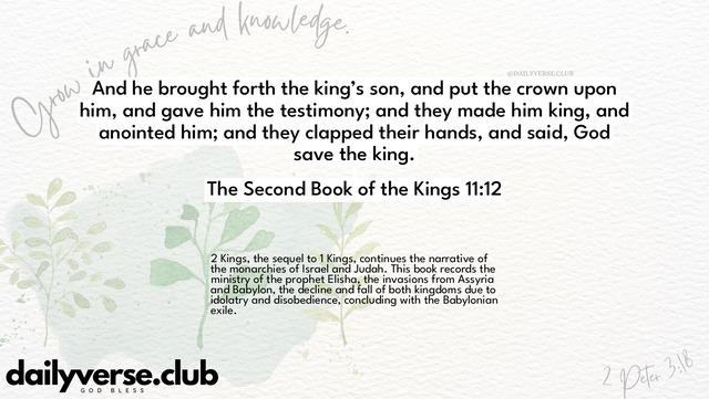 Bible Verse Wallpaper 11:12 from The Second Book of the Kings