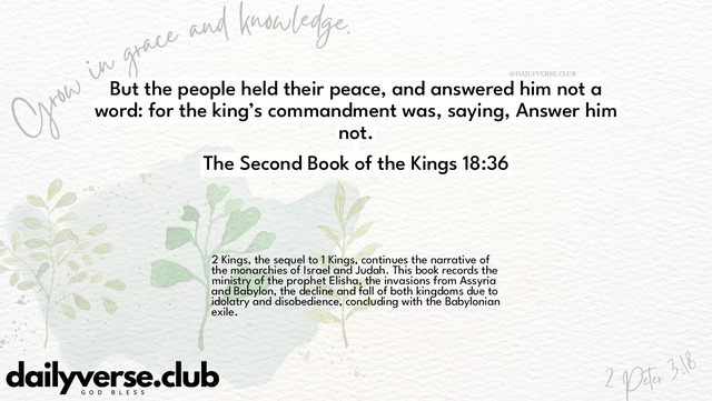 Bible Verse Wallpaper 18:36 from The Second Book of the Kings