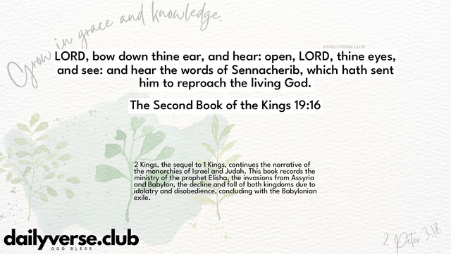 Bible Verse Wallpaper 19:16 from The Second Book of the Kings