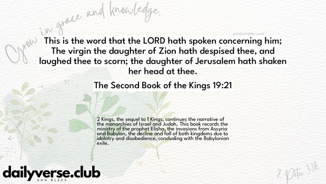 Bible Verse Wallpaper 19:21 from The Second Book of the Kings