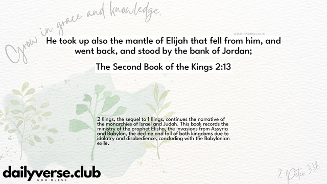 Bible Verse Wallpaper 2:13 from The Second Book of the Kings