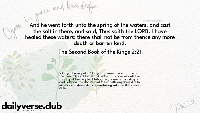 Bible Verse Wallpaper 2:21 from The Second Book of the Kings