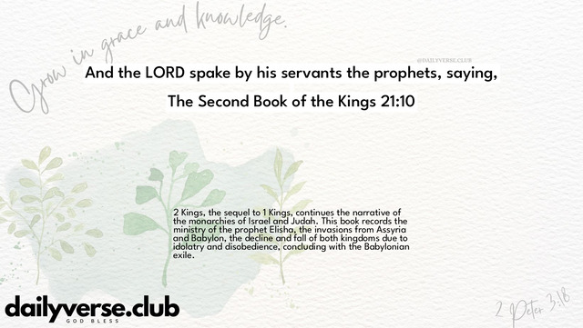 Bible Verse Wallpaper 21:10 from The Second Book of the Kings