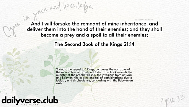 Bible Verse Wallpaper 21:14 from The Second Book of the Kings