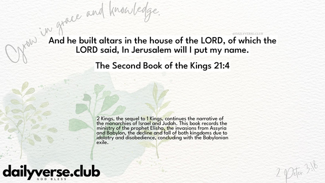 Bible Verse Wallpaper 21:4 from The Second Book of the Kings