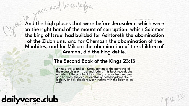 Bible Verse Wallpaper 23:13 from The Second Book of the Kings