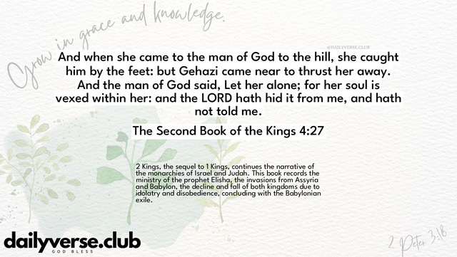 Bible Verse Wallpaper 4:27 from The Second Book of the Kings