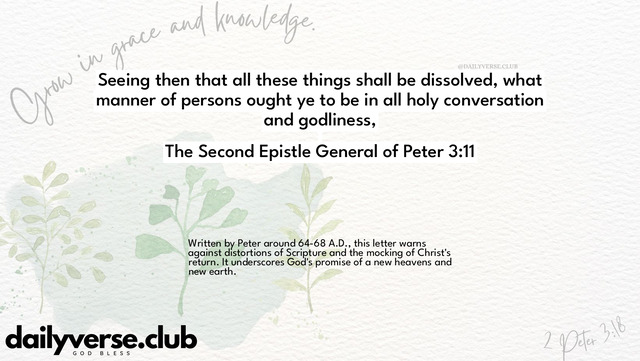 Bible Verse Wallpaper 3:11 from The Second Epistle General of Peter