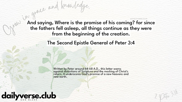 Bible Verse Wallpaper 3:4 from The Second Epistle General of Peter