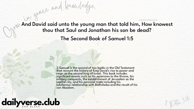 Bible Verse Wallpaper 1:5 from The Second Book of Samuel