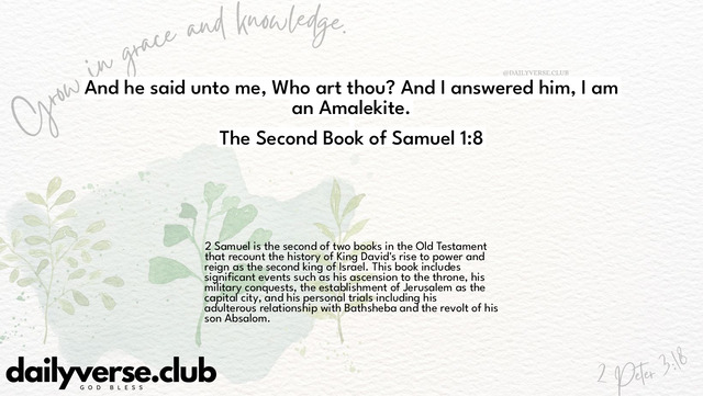 Bible Verse Wallpaper 1:8 from The Second Book of Samuel