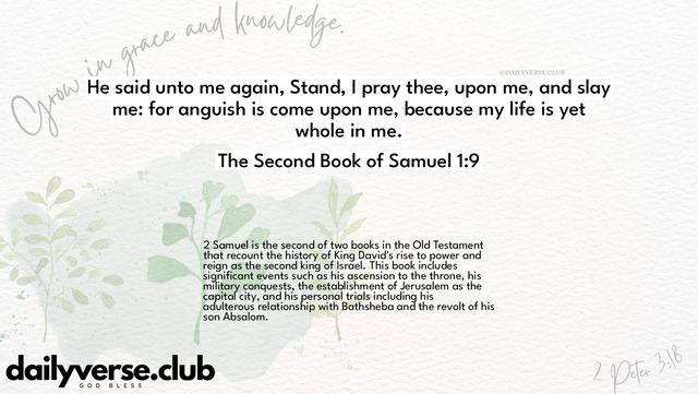 Bible Verse Wallpaper 1:9 from The Second Book of Samuel