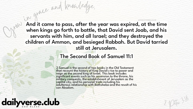 Bible Verse Wallpaper 11:1 from The Second Book of Samuel