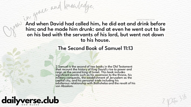 Bible Verse Wallpaper 11:13 from The Second Book of Samuel