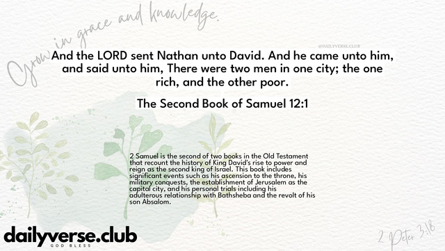 Bible Verse Wallpaper 12:1 from The Second Book of Samuel