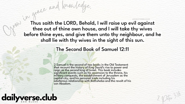 Bible Verse Wallpaper 12:11 from The Second Book of Samuel