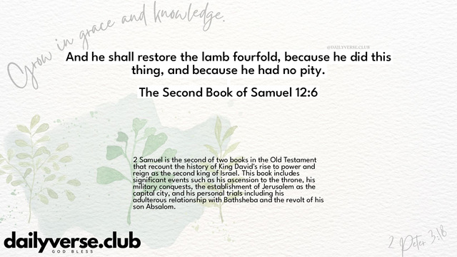 Bible Verse Wallpaper 12:6 from The Second Book of Samuel