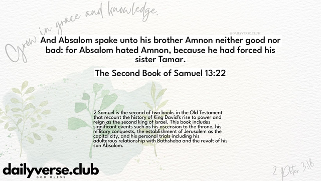 Bible Verse Wallpaper 13:22 from The Second Book of Samuel