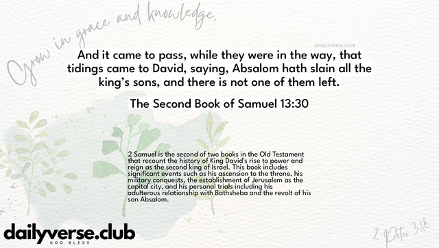 Bible Verse Wallpaper 13:30 from The Second Book of Samuel