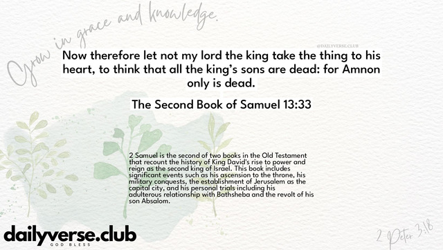 Bible Verse Wallpaper 13:33 from The Second Book of Samuel