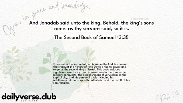 Bible Verse Wallpaper 13:35 from The Second Book of Samuel
