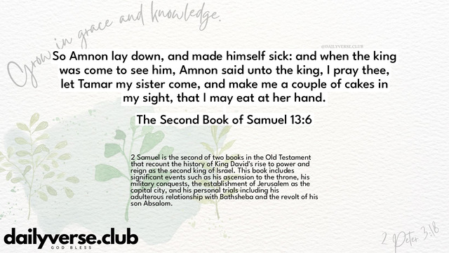 Bible Verse Wallpaper 13:6 from The Second Book of Samuel