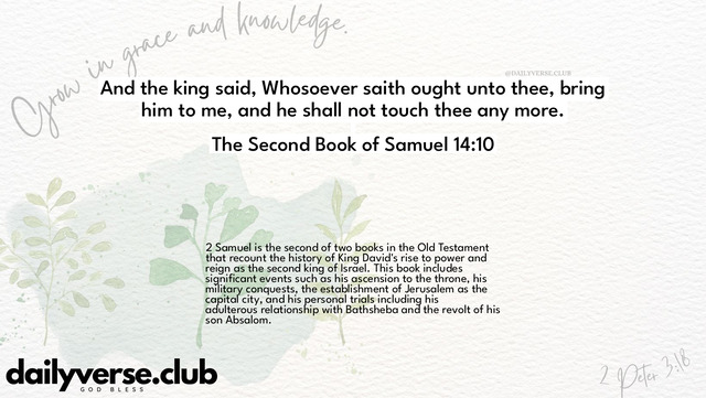 Bible Verse Wallpaper 14:10 from The Second Book of Samuel