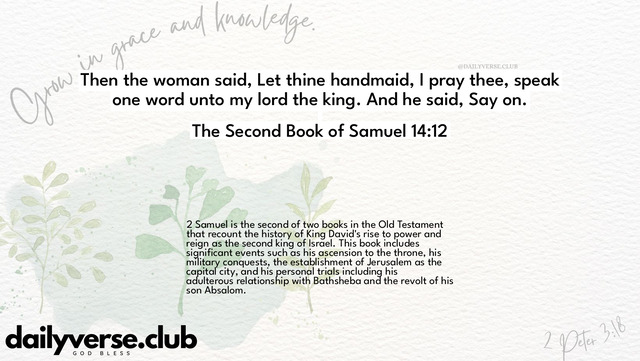 Bible Verse Wallpaper 14:12 from The Second Book of Samuel
