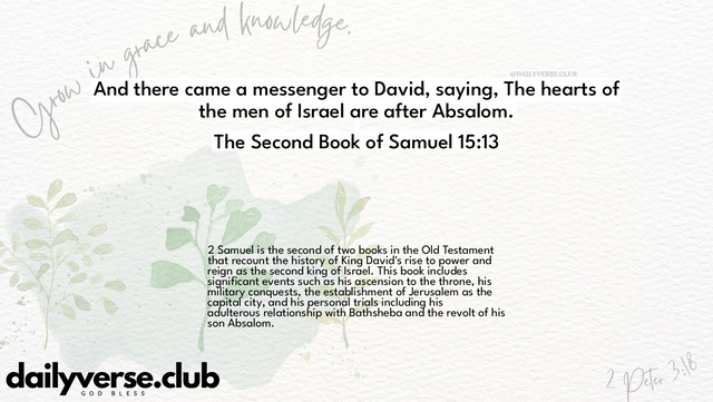 Bible Verse Wallpaper 15:13 from The Second Book of Samuel