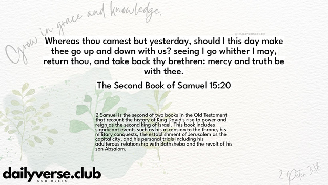Bible Verse Wallpaper 15:20 from The Second Book of Samuel