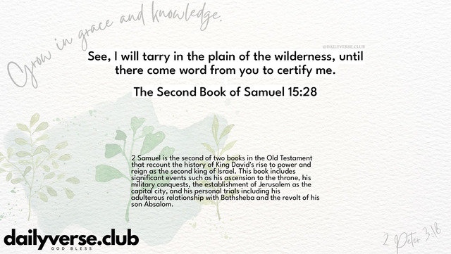 Bible Verse Wallpaper 15:28 from The Second Book of Samuel