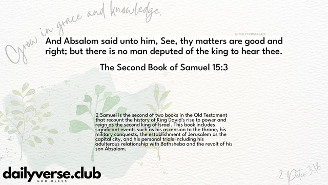 Bible Verse Wallpaper 15:3 from The Second Book of Samuel