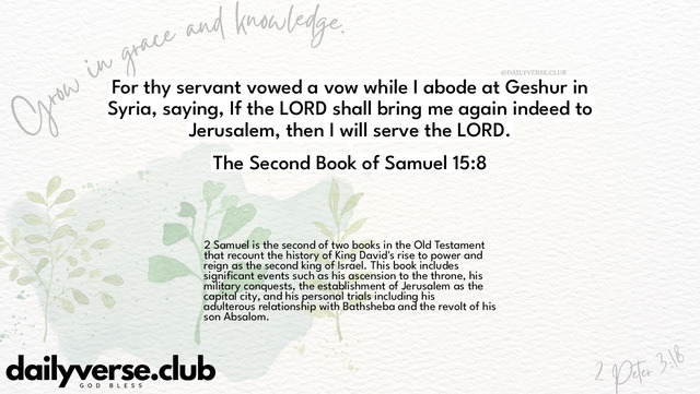 Bible Verse Wallpaper 15:8 from The Second Book of Samuel